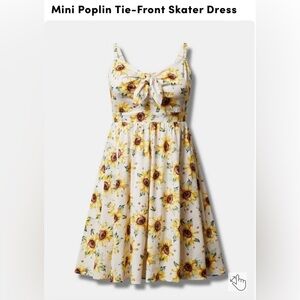 Torrid Sunflower Mini Poplin Tie-Front Skater Dress
